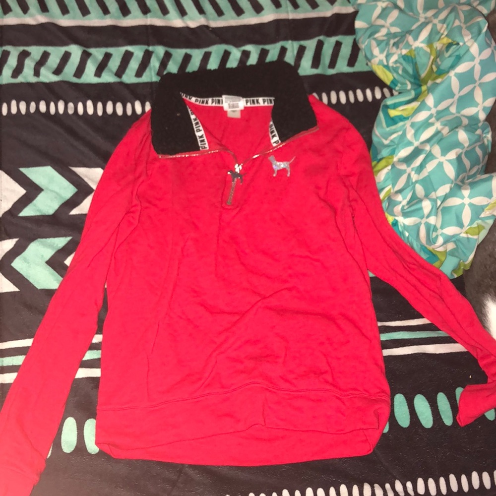 A pink pullover